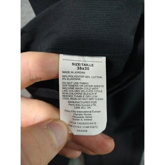 Callaway Golf Pants Mens 38x30 Gray Striped Stretch Flat Front Straight Leg - Picture 7 of 9